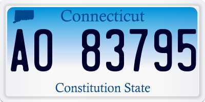 CT license plate AO83795