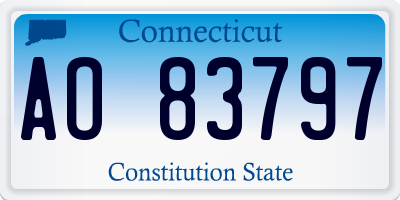 CT license plate AO83797