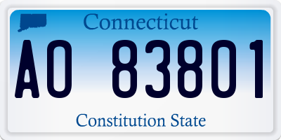 CT license plate AO83801
