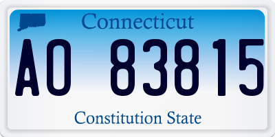 CT license plate AO83815