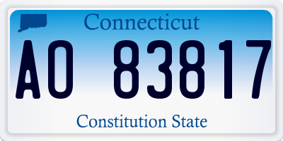 CT license plate AO83817