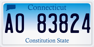 CT license plate AO83824