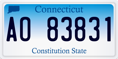 CT license plate AO83831