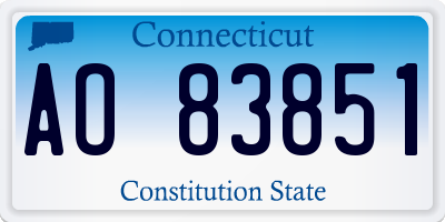 CT license plate AO83851