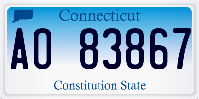 CT license plate AO83867