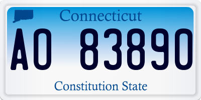 CT license plate AO83890