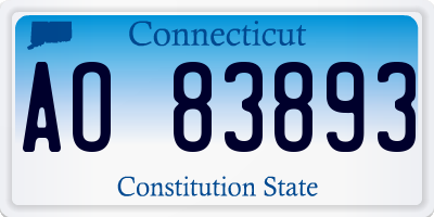 CT license plate AO83893