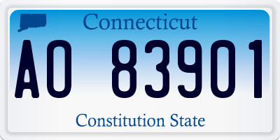 CT license plate AO83901