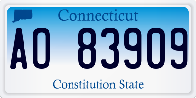 CT license plate AO83909