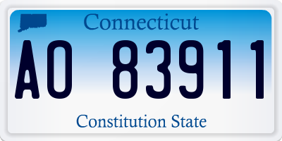 CT license plate AO83911