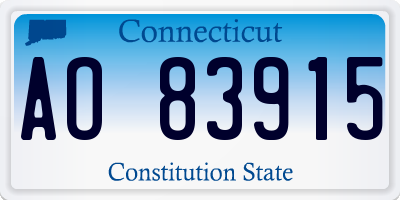 CT license plate AO83915