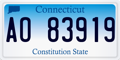 CT license plate AO83919