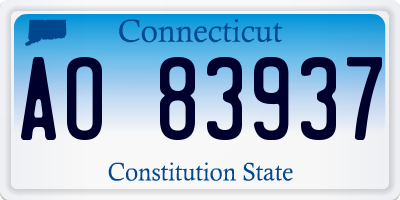 CT license plate AO83937