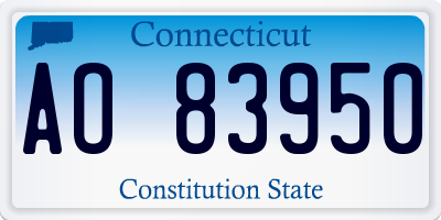 CT license plate AO83950