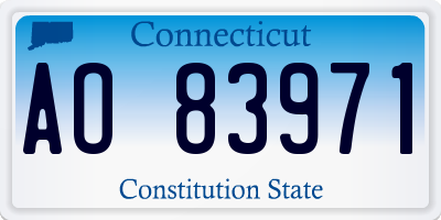 CT license plate AO83971