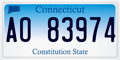 CT license plate AO83974