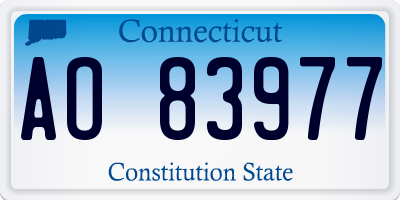 CT license plate AO83977
