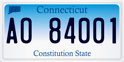 CT license plate AO84001