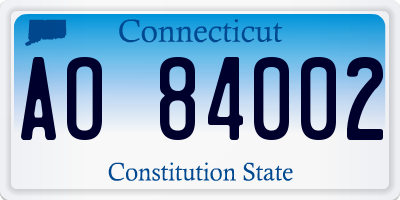 CT license plate AO84002