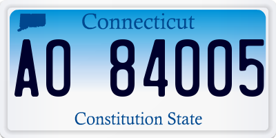 CT license plate AO84005