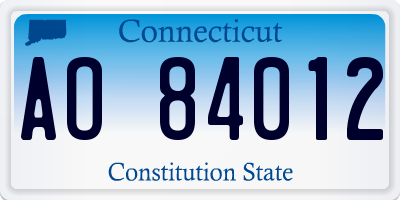 CT license plate AO84012