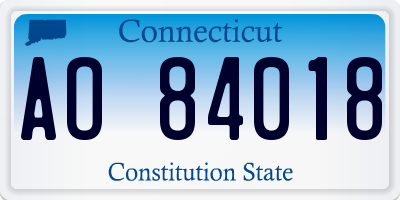CT license plate AO84018