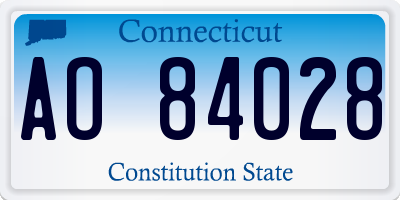 CT license plate AO84028