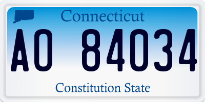 CT license plate AO84034