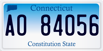 CT license plate AO84056