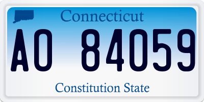 CT license plate AO84059