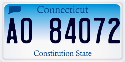 CT license plate AO84072