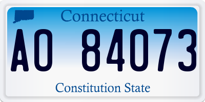 CT license plate AO84073
