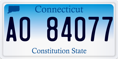 CT license plate AO84077