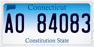 CT license plate AO84083