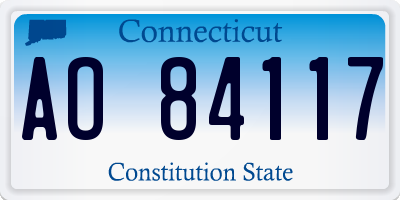 CT license plate AO84117