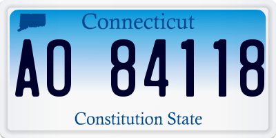CT license plate AO84118
