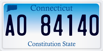 CT license plate AO84140