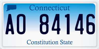 CT license plate AO84146