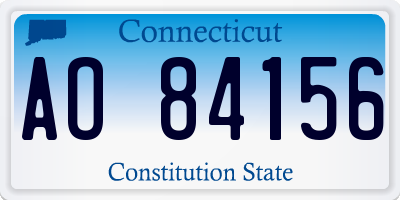 CT license plate AO84156