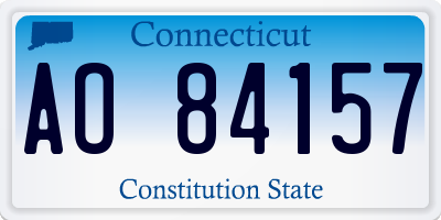 CT license plate AO84157