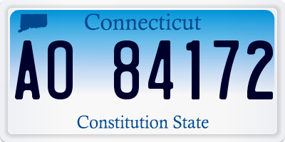 CT license plate AO84172