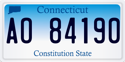 CT license plate AO84190