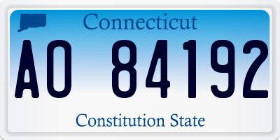 CT license plate AO84192