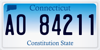 CT license plate AO84211
