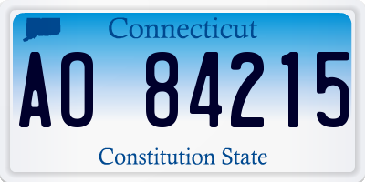 CT license plate AO84215