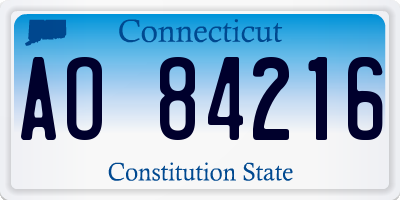 CT license plate AO84216