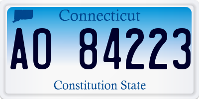 CT license plate AO84223