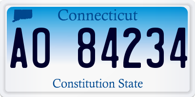 CT license plate AO84234