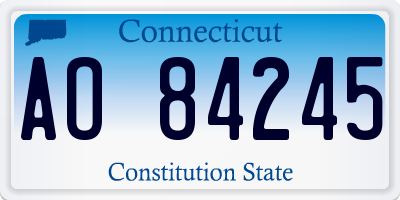 CT license plate AO84245