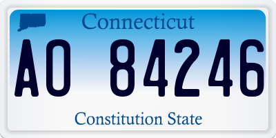 CT license plate AO84246